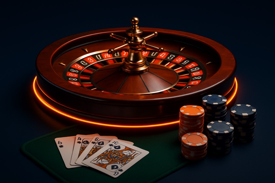 Casinomhub canlı casino: rulet, kartlar ve casino çipleri